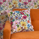 She's a Wildflower Square Cushion in Brights on Vintage Cream