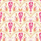 She's our Lobster Wallpaper in Pink and Orange on Cream