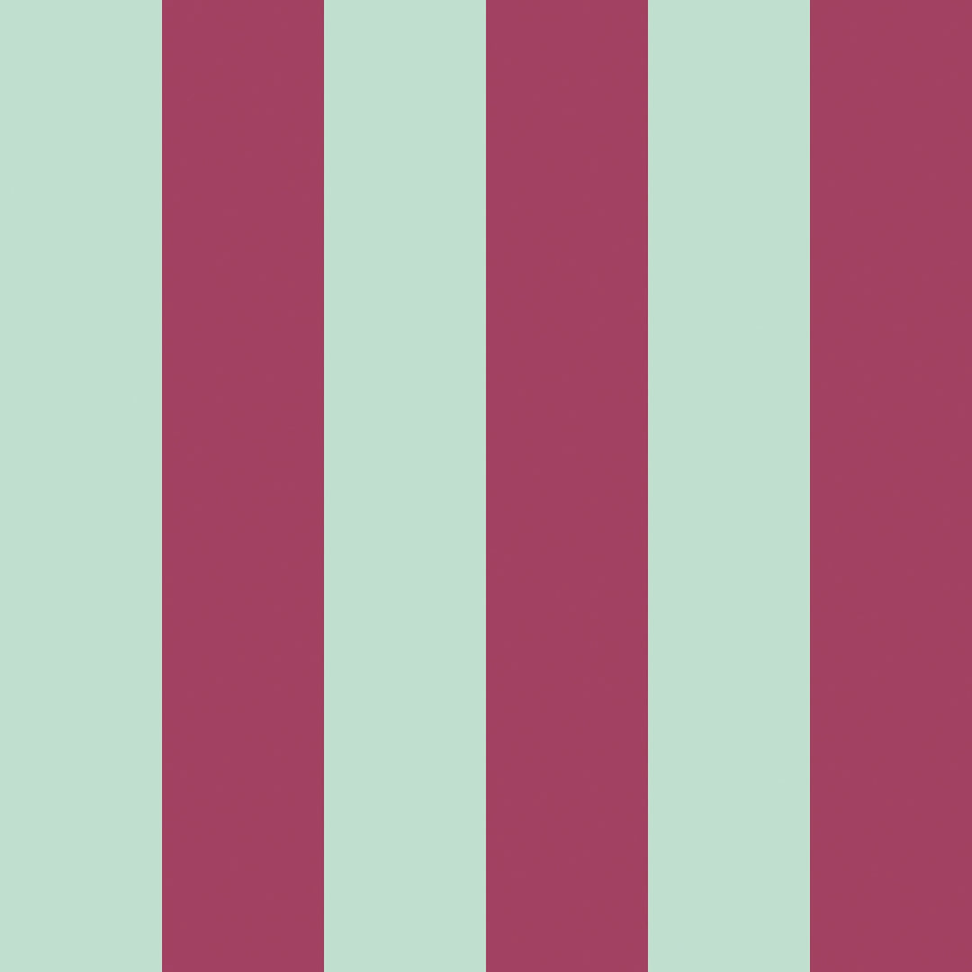 Signature Stripe Wallpaper in Berry Red and Elderflower Green