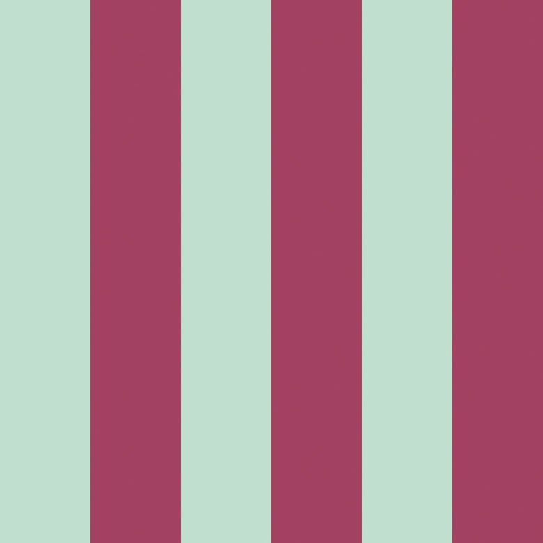 Signature Stripe Wallpaper in Berry Red and Elderflower Green