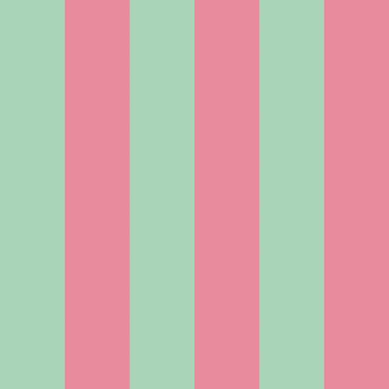 Signature Stripe Wallpaper in Dusky Pink and Green