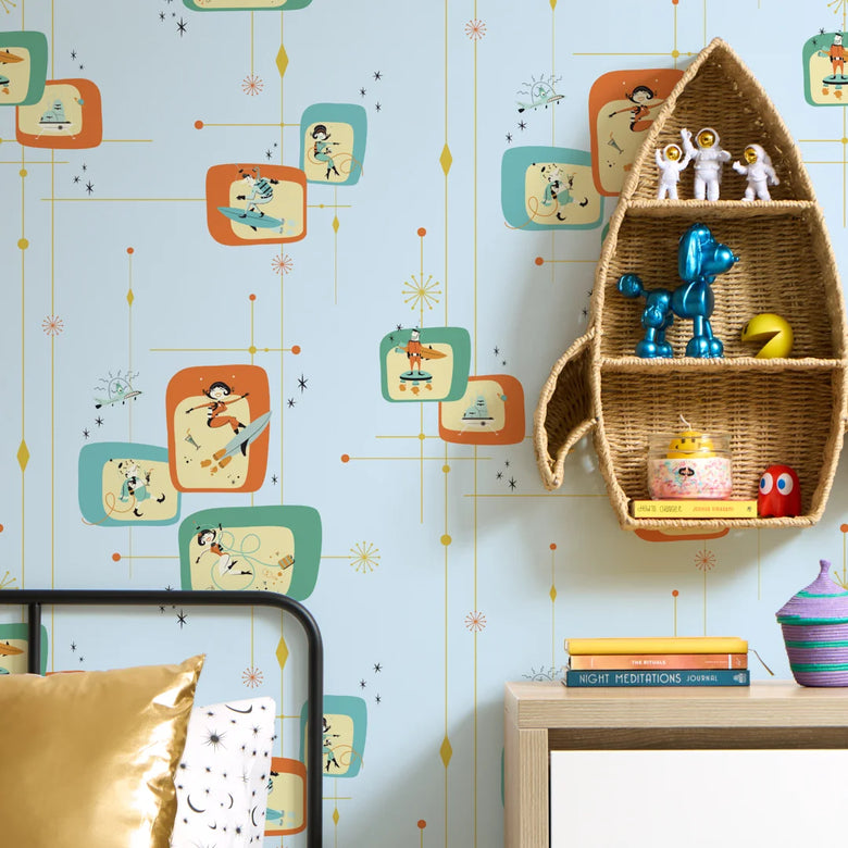 Space Race Wallpaper in The Running Fox and Soul Surfer on Powder Blue