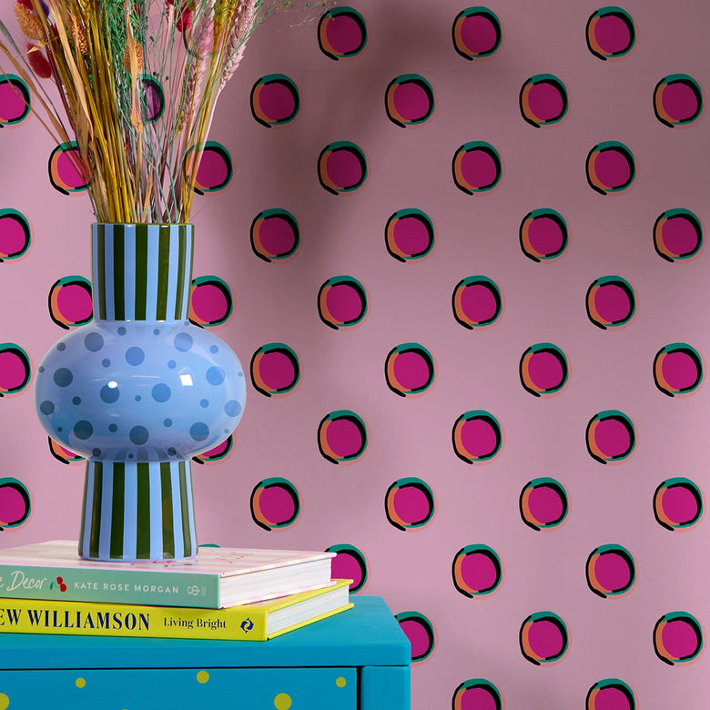 Splotch Wallpaper in Candy Pink