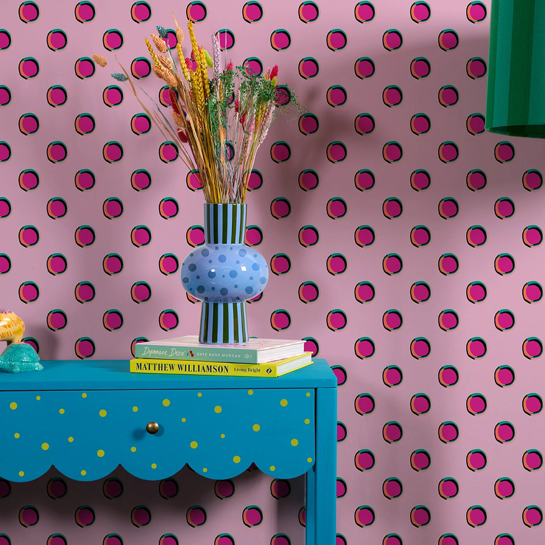 Splotch Wallpaper in Candy Pink