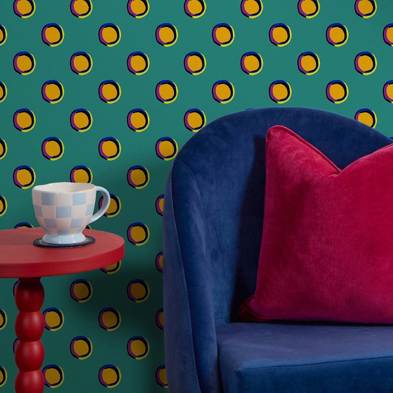 Splotch Wallpaper in Teal