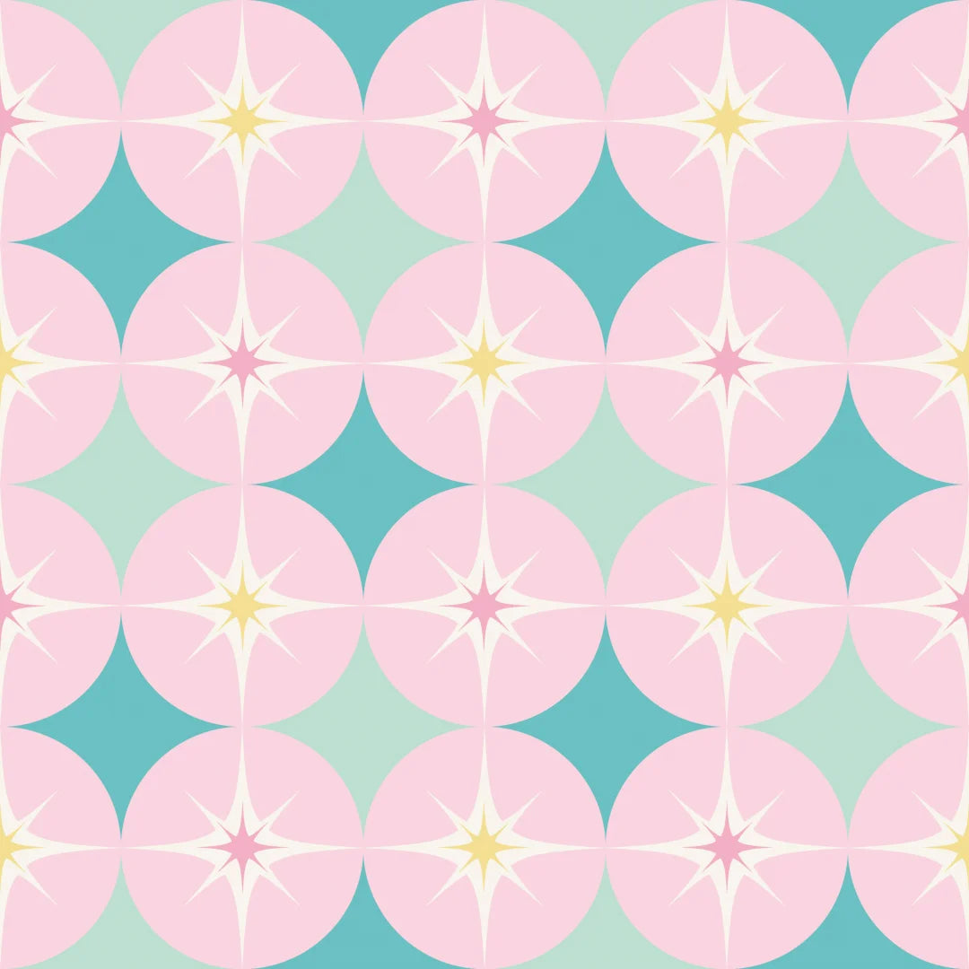 Sample of Starstruck Wallpaper in Candy Floss and Mint Milkshake