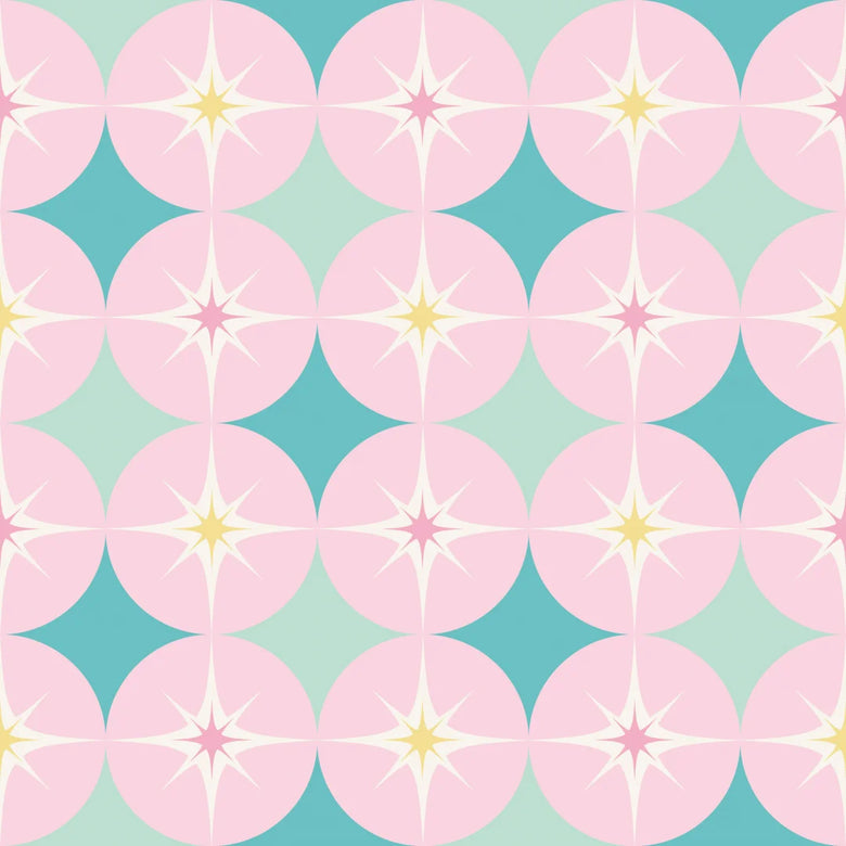 Sample of Starstruck Wallpaper in Candy Floss and Mint Milkshake