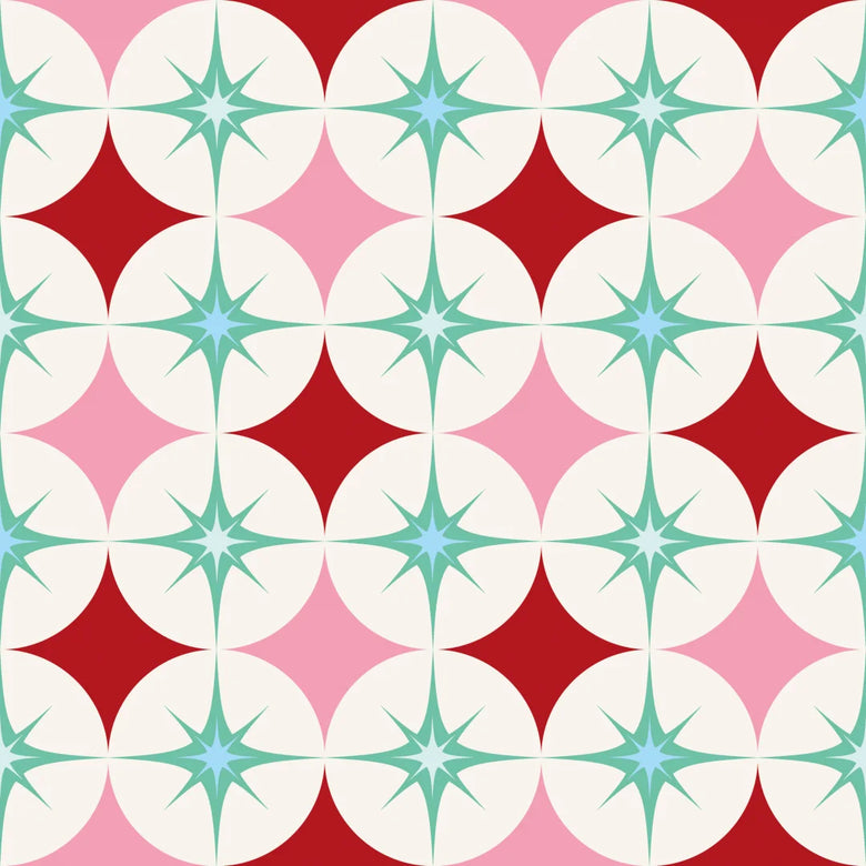 Starstruck Wallpaper in Powder Puff, Poison Apple and Mint Milkshake