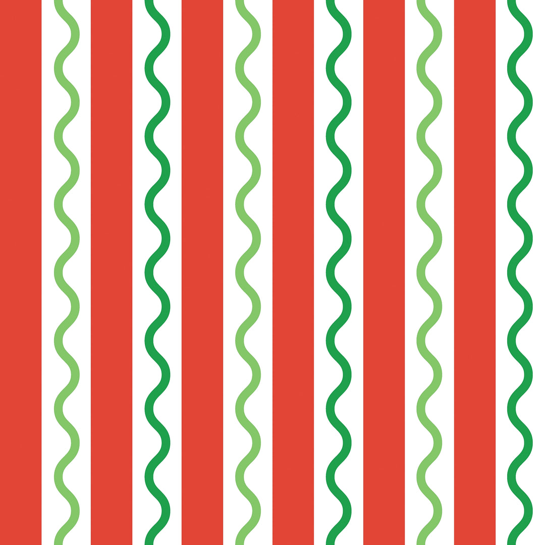 Straight and Wiggle Wallpaper in Berry and Apple Green
