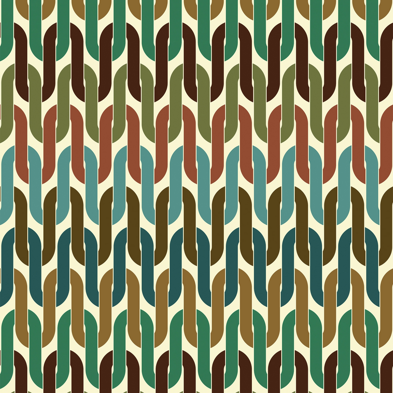 Stuck in a Loop Wallpaper in Browns, Blues and Greens