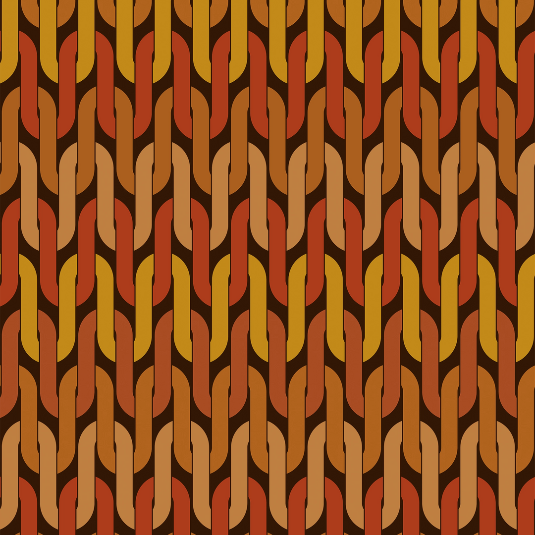 Stuck in a Loop Wallpaper in Chocolate Orange