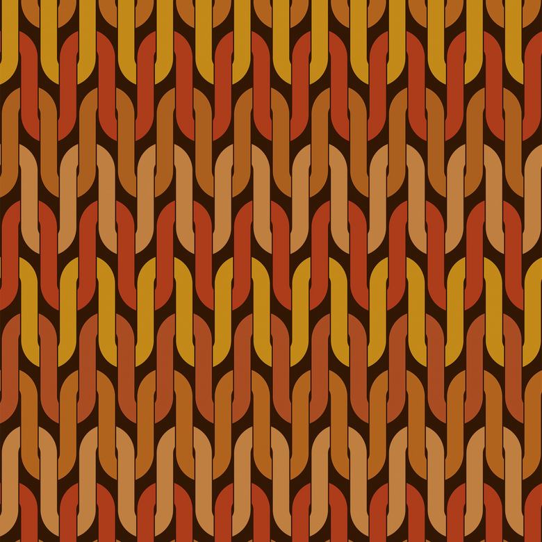 Stuck in a Loop Wallpaper in Chocolate Orange