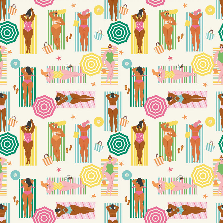 Sunbathing Bliss Wallpaper in Brights on Ice Cream