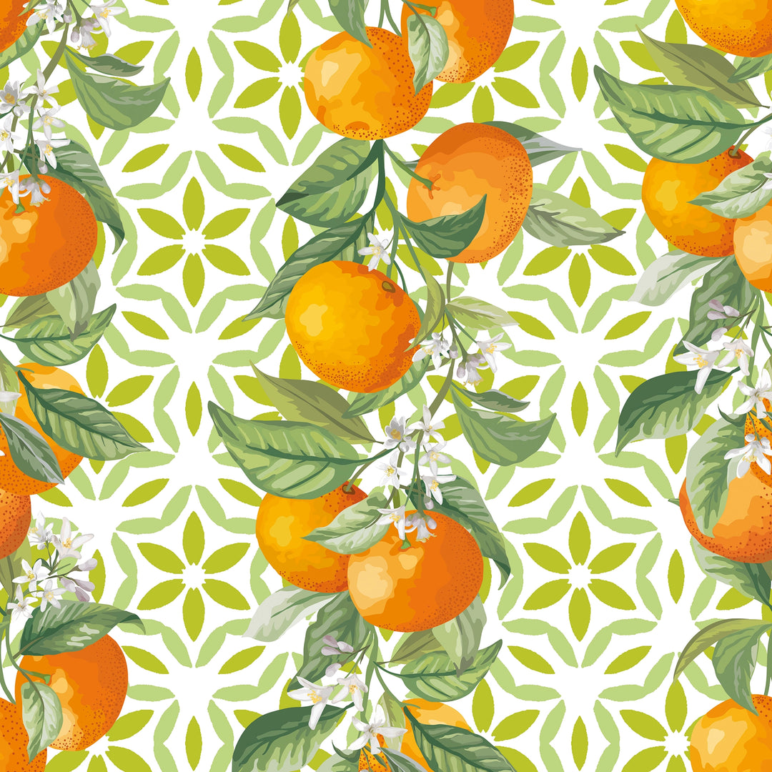 Sunshine Oranges Wallpaper in Sicily Orange on Greens