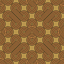 Thumbnail of 70s geometric wallpaper in earthy orange, chocolate and harvest gold colourway 