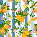 The Bells of St Clements Stripe Wallpaper in Blue Stripes on White