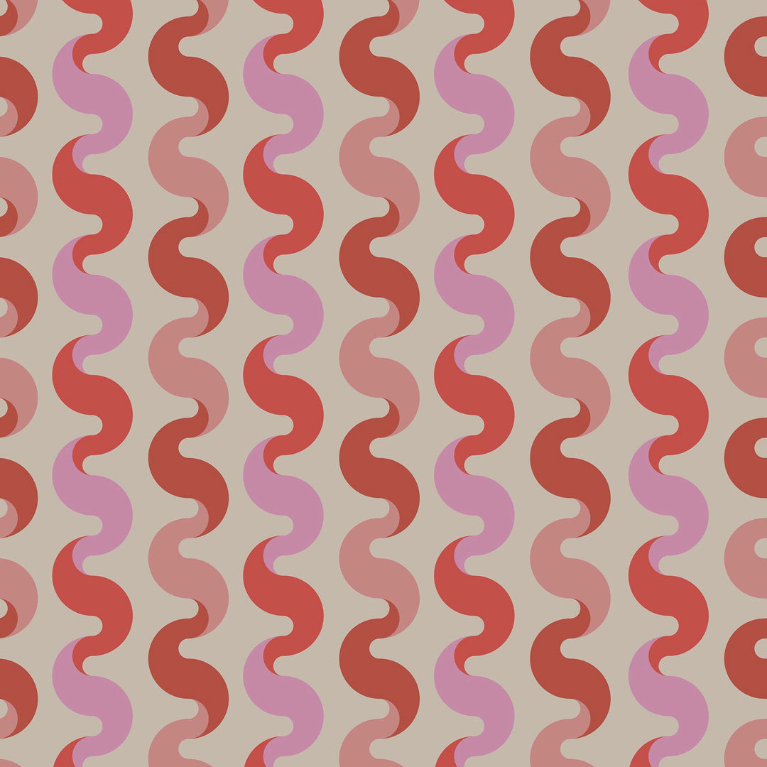 Sample of The Hippie Shake Wallpaper in Vintage Pink and Poison Apple