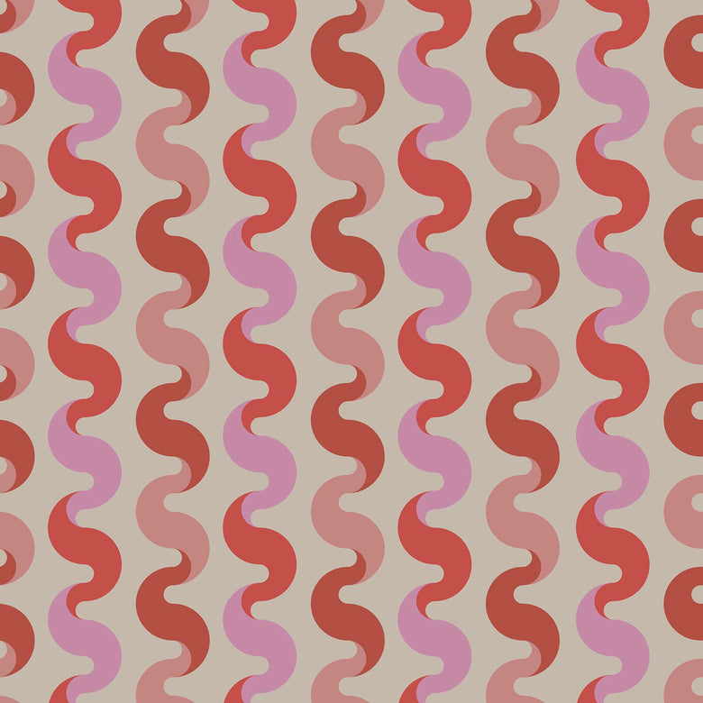 Sample of The Hippie Shake Wallpaper in Vintage Pink and Poison Apple