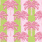 The Palms and Stripes Wallpaper in Pink and Lime