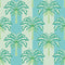 The Palms and Stripes Wallpaper in Turquoise and Green
