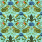 Toadally Beautiful Wallpaper in Mottled Green and Blue on Turquoise