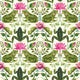 Toadally Beautiful Wallpaper in Mottled Green and Pink on Cream