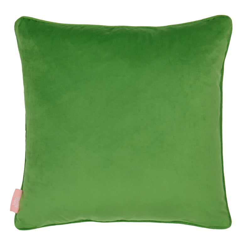 Tropic Like It's Hot Square Cushion in Indigo Blue and Tropical Green