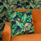 Tropic Like It's Hot Square Cushion in Indigo Blue and Tropical Green