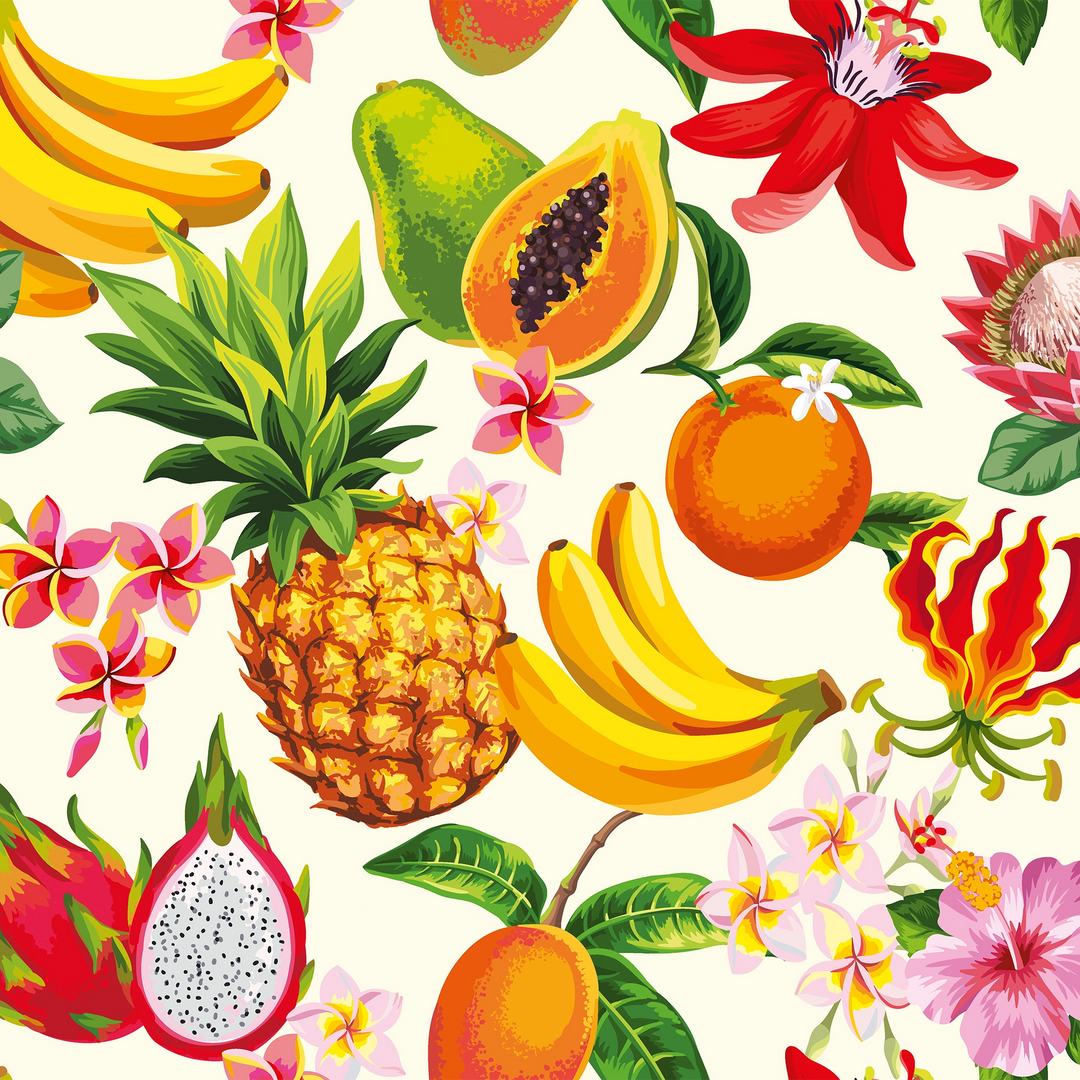 Club Tropicana Wallpaper in Melba Cream