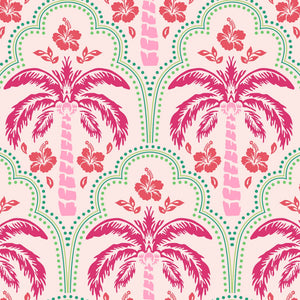 Tropical Vibes Wallpaper in Candy Pink and Red