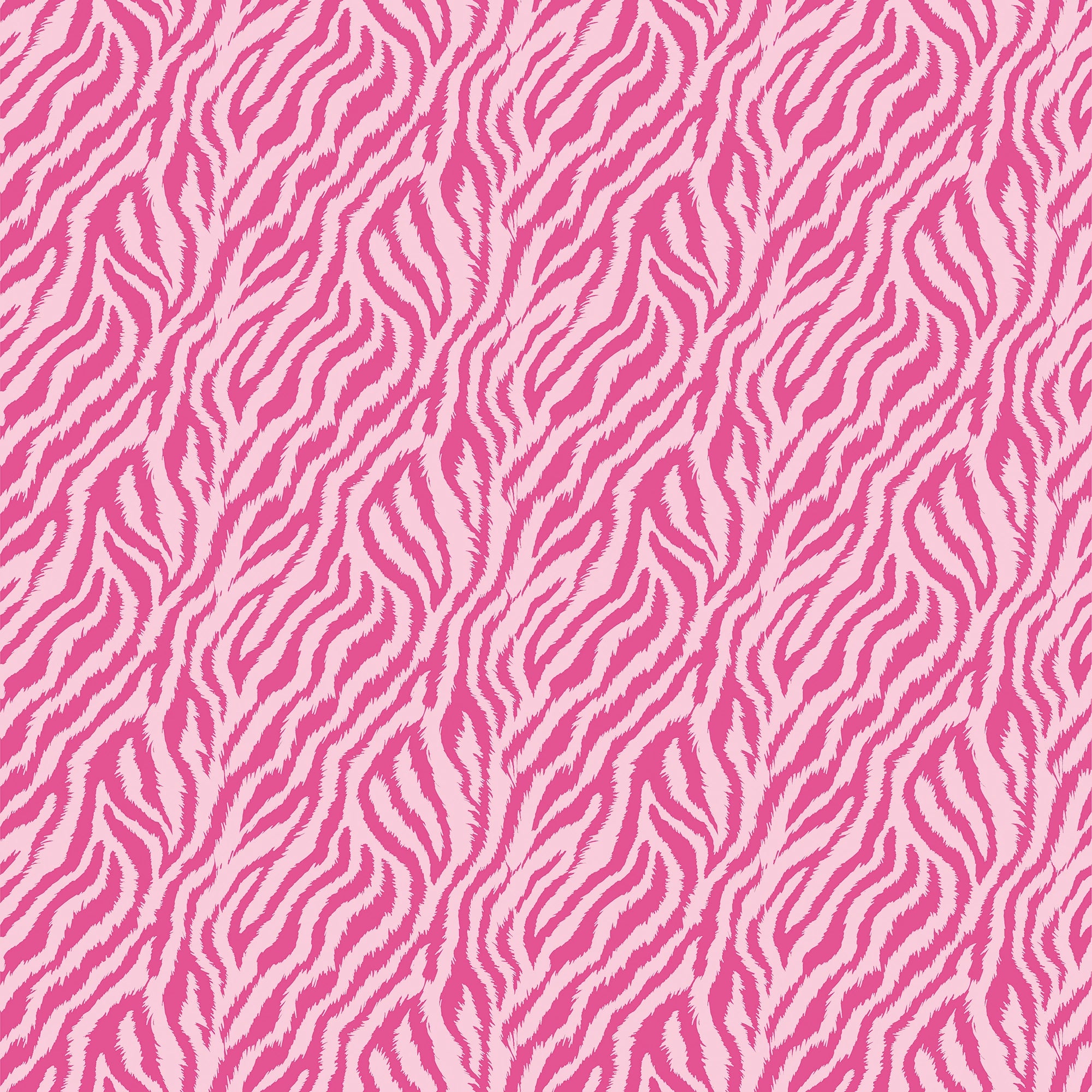 Truly Tiger Wallpaper in Hot Pink on Pink