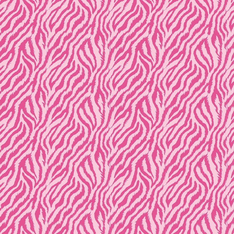 Truly Tiger Wallpaper in Hot Pink on Pink
