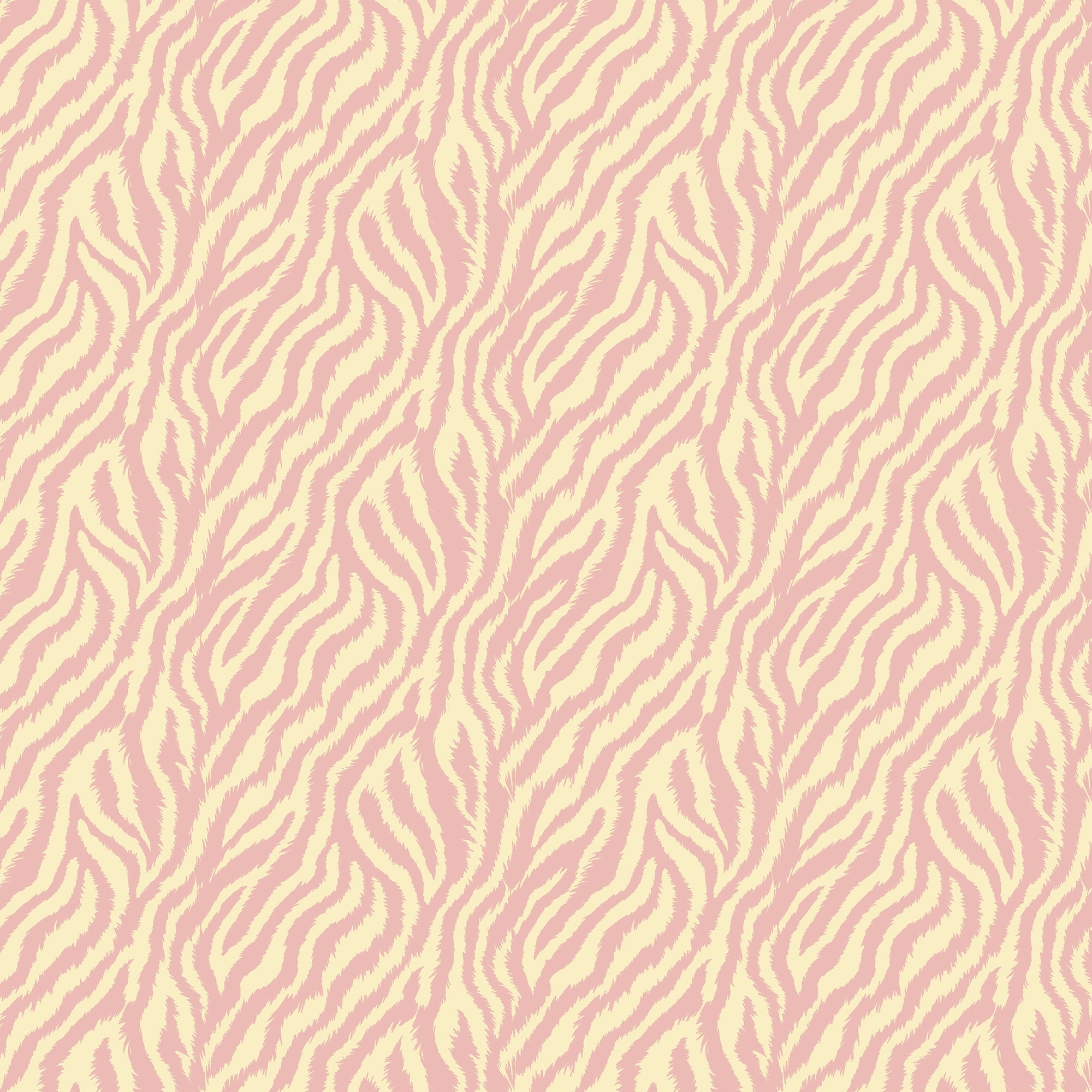 Truly Tiger Wallpaper in Rosy Pink on Cream