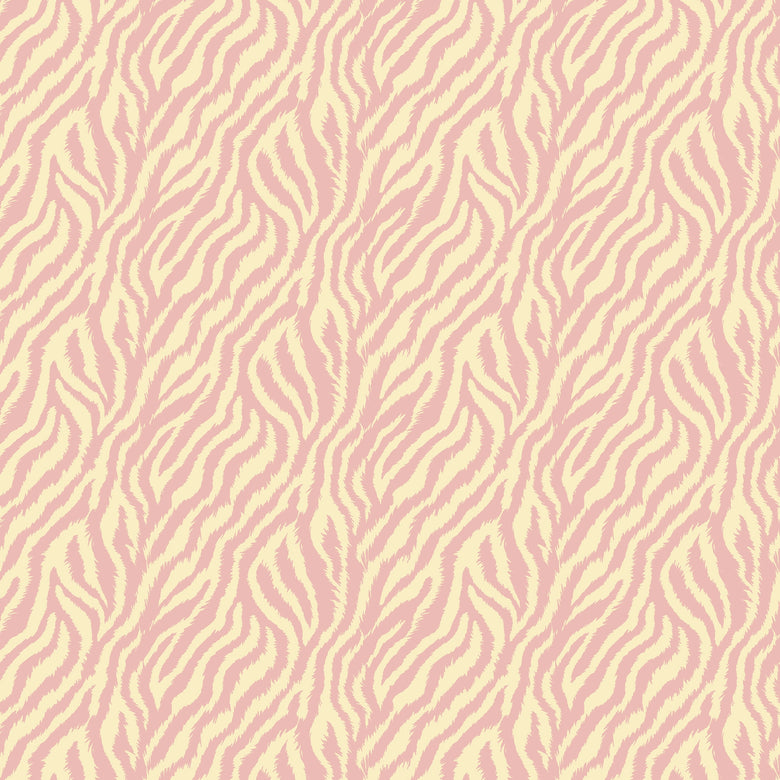 Truly Tiger Wallpaper in Rosy Pink on Cream