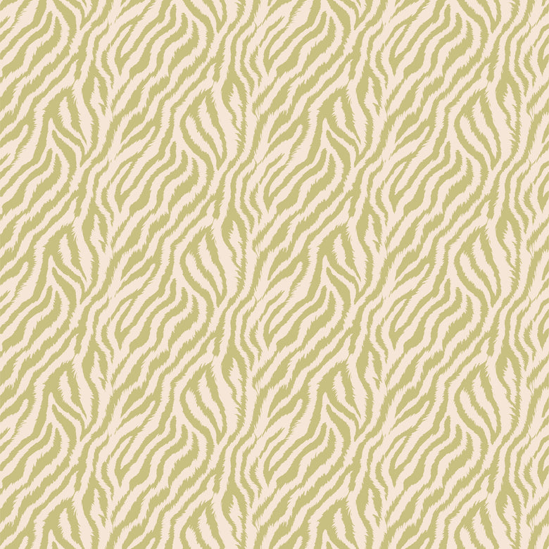 Sample of Truly Tiger Wallpaper in Sage on Cream