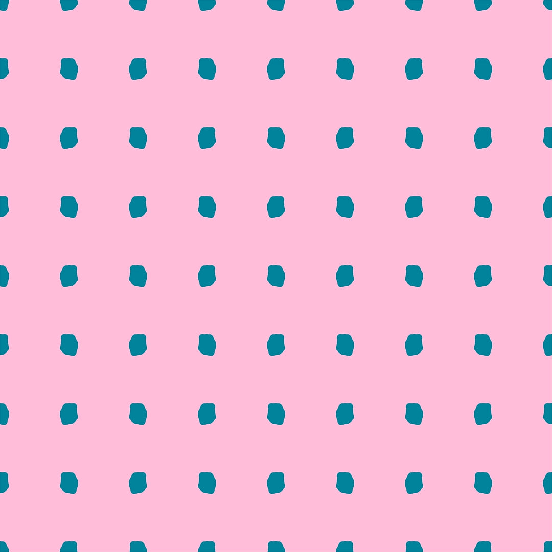 Utterly Dotty Wallpaper in Candy Pink & Deep Sea Green