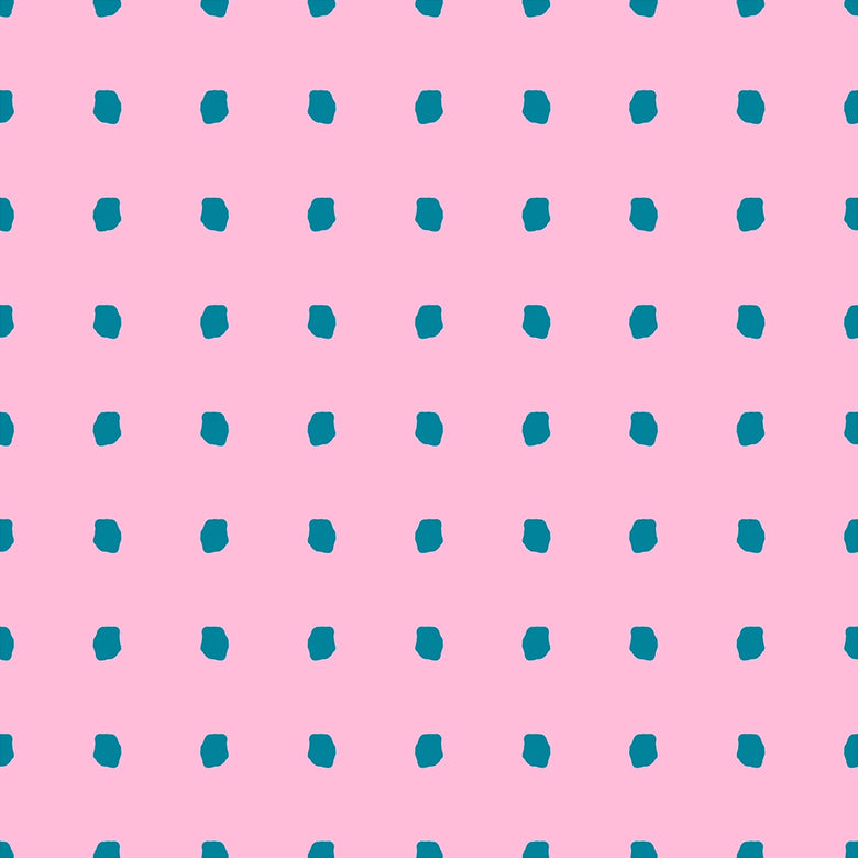 Utterly Dotty Wallpaper in Candy Pink & Deep Sea Green
