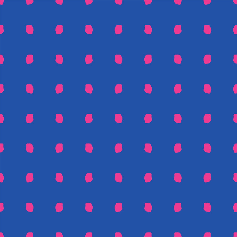 Utterly Dotty Wallpaper in Hot Pink and Cobalt Blue