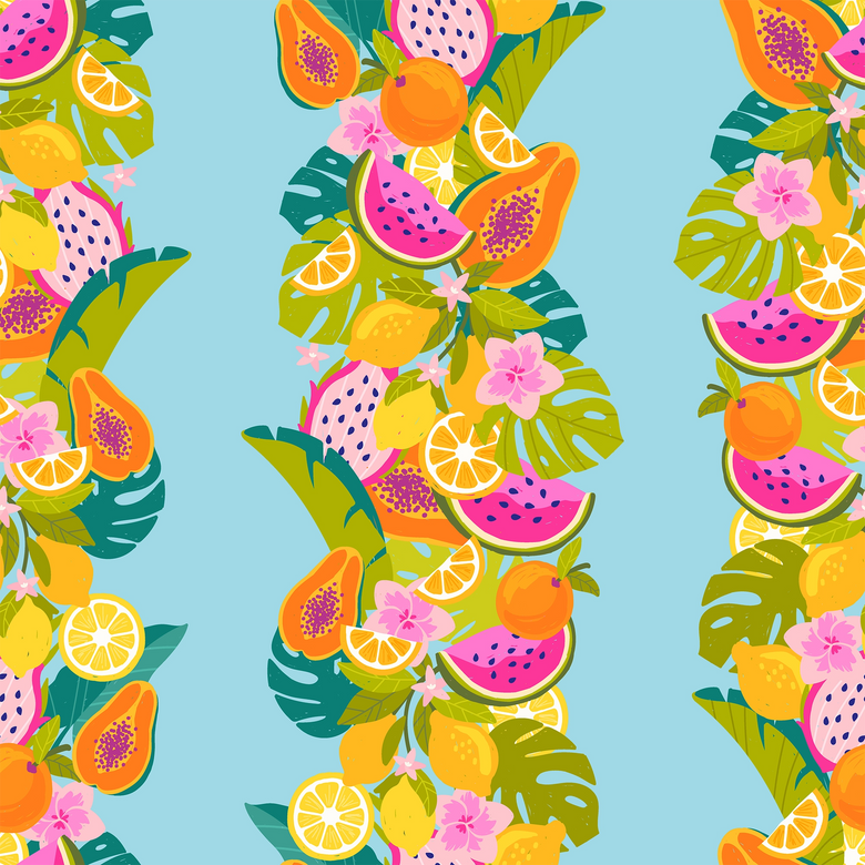 Watermelon Sugar Stripe Wallpaper in Sky Blue