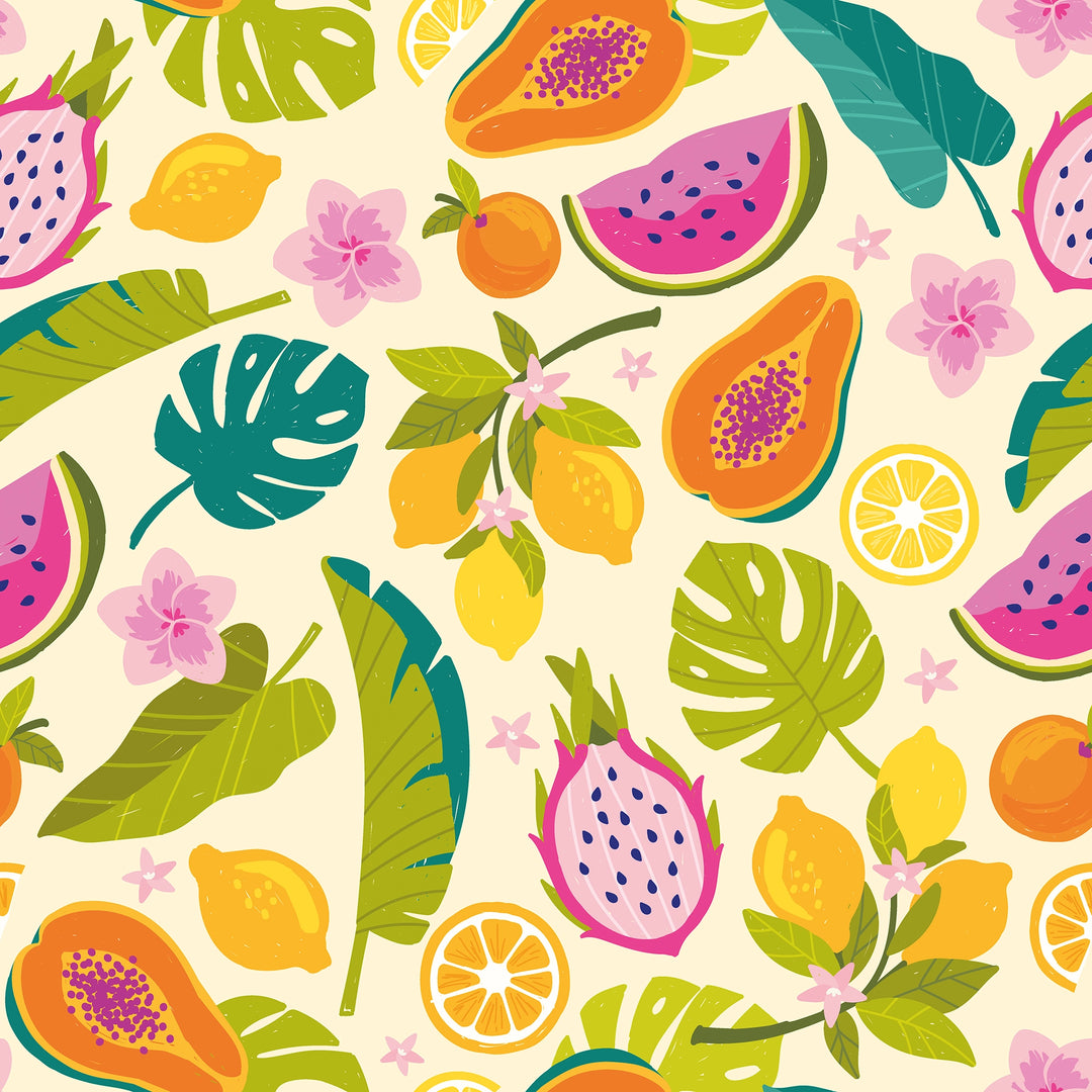 Sample of Watermelon Sugar Wallpaper in Melba Cream