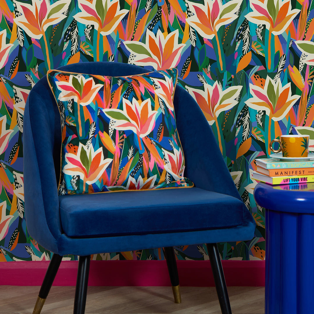 Welcome to Paradise Square Cushion in Brights