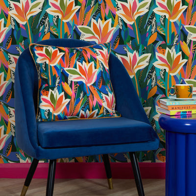 Welcome to Paradise Square Cushion in Brights