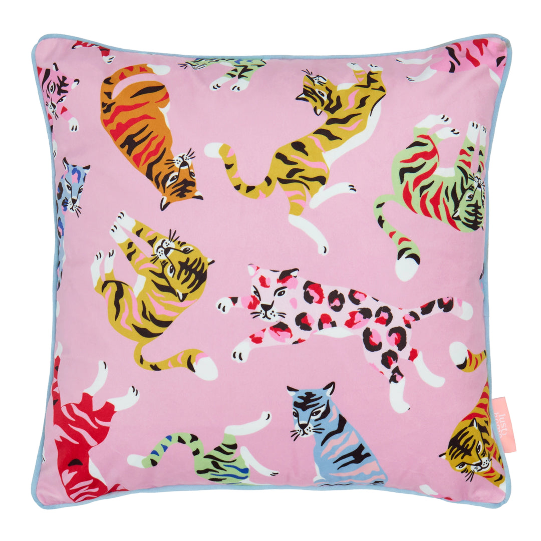 Wild AF Square Cushion in Bubblegum and Brights