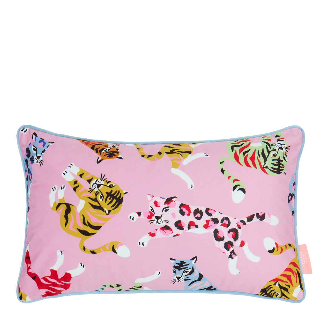 Wild AF Bolster Cushion in Bubblegum and Brights