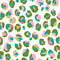 Wild Thing Wallpaper in Greens and Pink on Light Cream