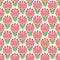 Woodcut Boho Wallpaper in Rich Red and Pink on Double Cream