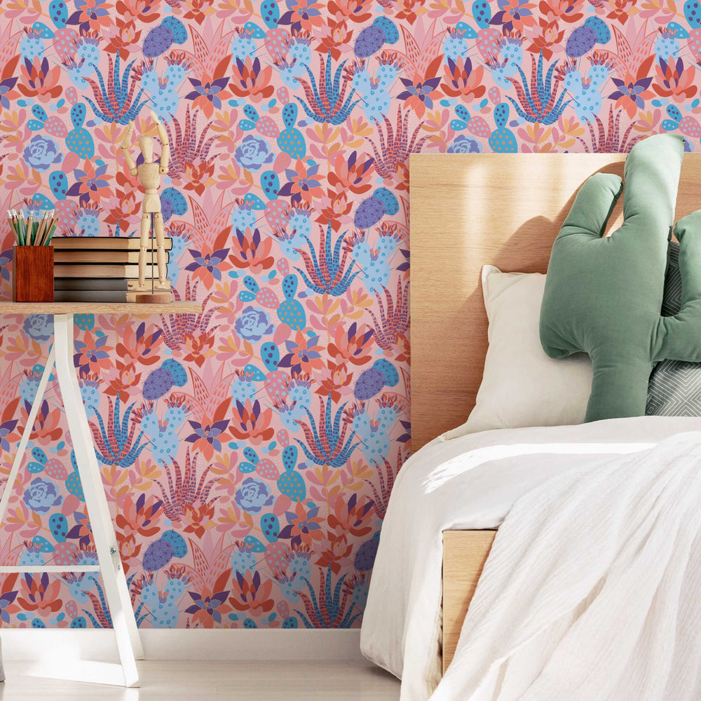 Plantopia Wallpaper In Powder Pink Peach Lust Home plantopia-wallpaper-in-powder-pink-peach-lust-home