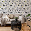 Grey and White Woodland Wallpaper