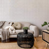 Minimalist Living Room with Grey Scandi Wallpaper