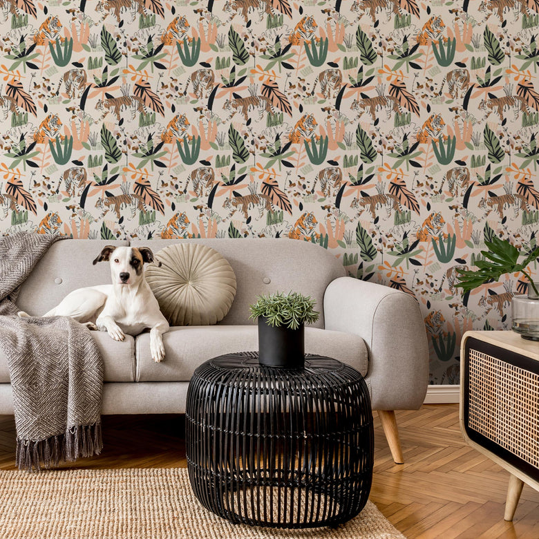 Jungle Living Room Wallpaper